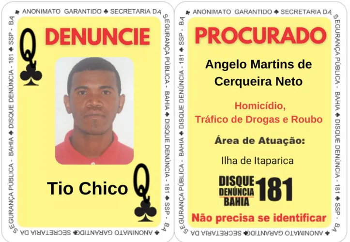 Tio Chico é o novo 'Dama de Paus' do Baralho do Crime.