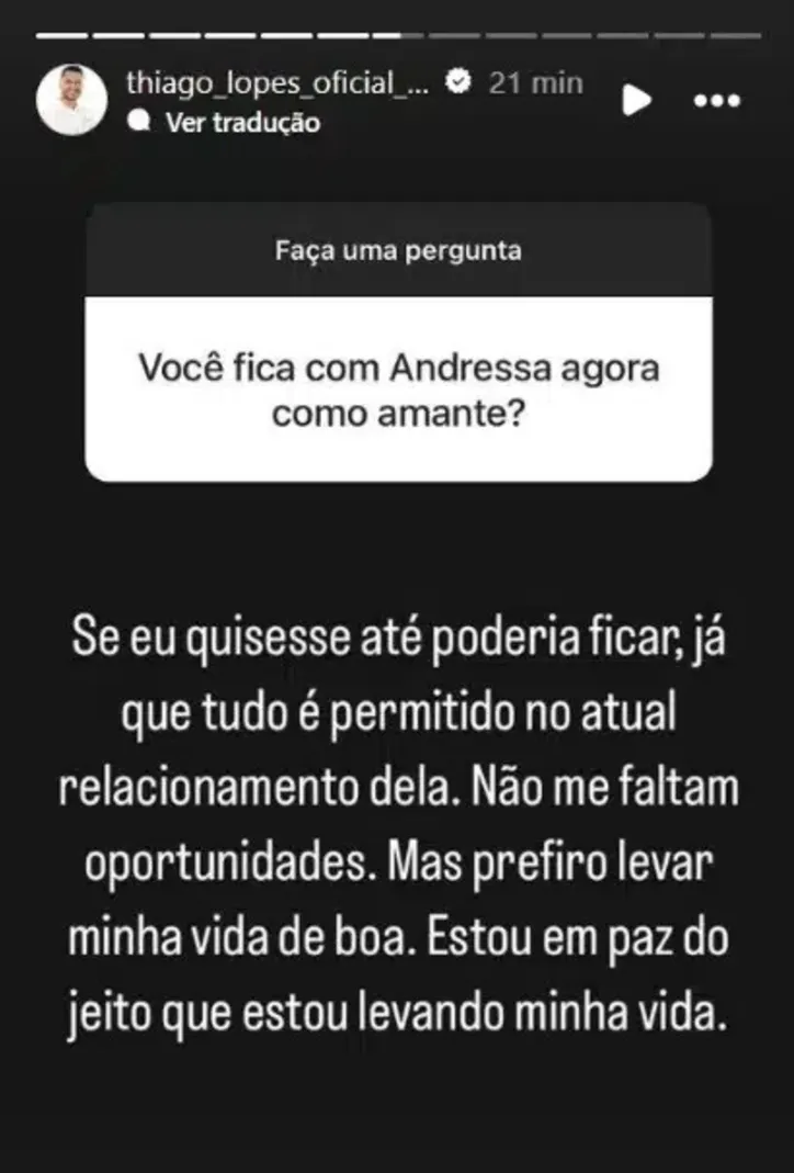 Imagem ilustrativa da imagem Ex-marido de Andressa Urach responde sobre ter se tornado amante