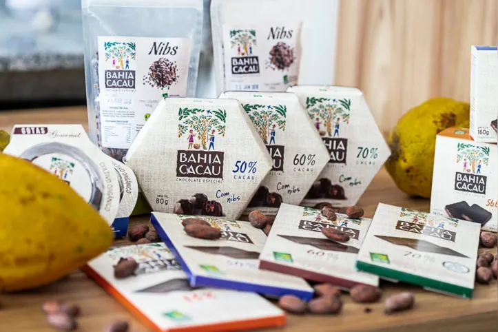 Produtos de chocolate produzido pela fábrica Bahia Cacau