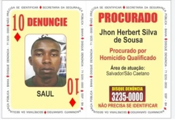 Imagem ilustrativa da imagem 'Dez de Ouros' do Baralho do Crime da Bahia é preso no RJ