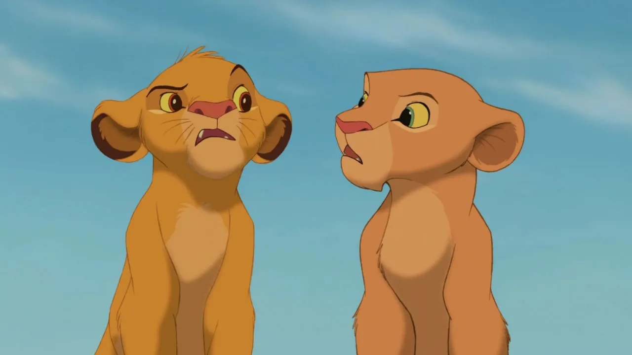 Simba e Nala são amigos na versão de 1994