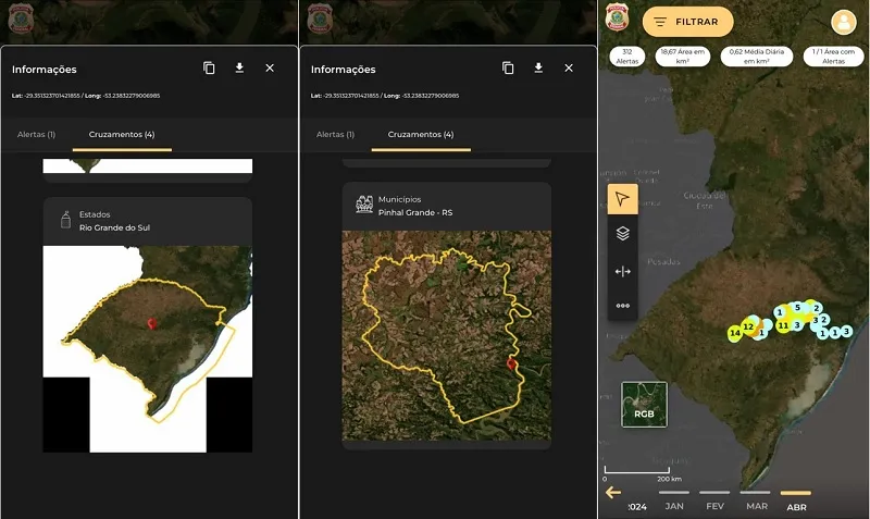 Nos últimos 30 dias, o programa emitiu 312 alertas para o Rio Grande do Sul