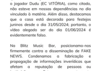 Casa de show se manifesta após suposto flagra em jogador do Vitória