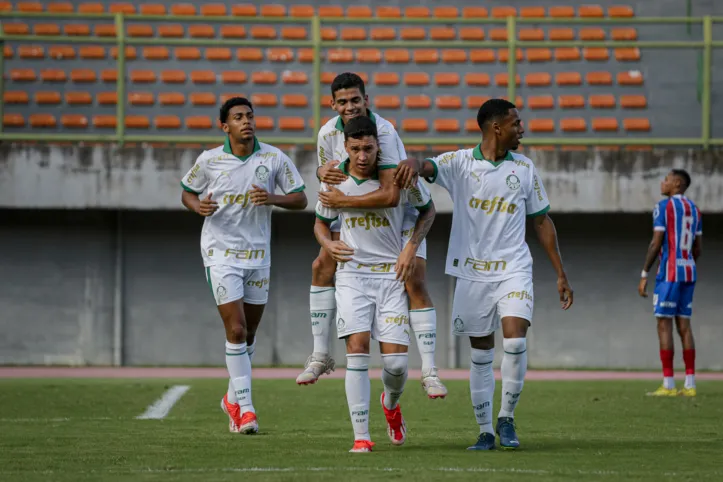 Jogadores do Palmeiras comemorando