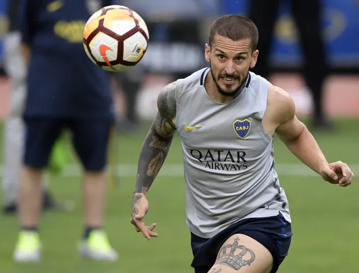 Dario Benedetto no treino do Boca Juniors