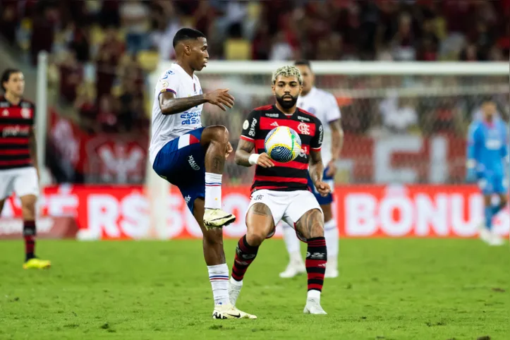 Gabigol entrou em campo contra o Bahia