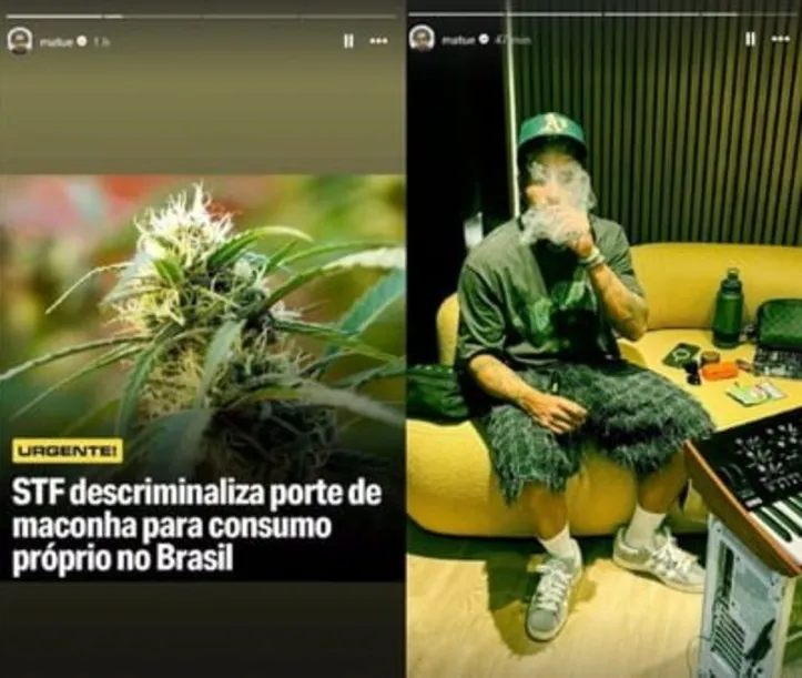 Imagem ilustrativa da imagem Famosos celebram descriminalização da maconha: “Grande dia”