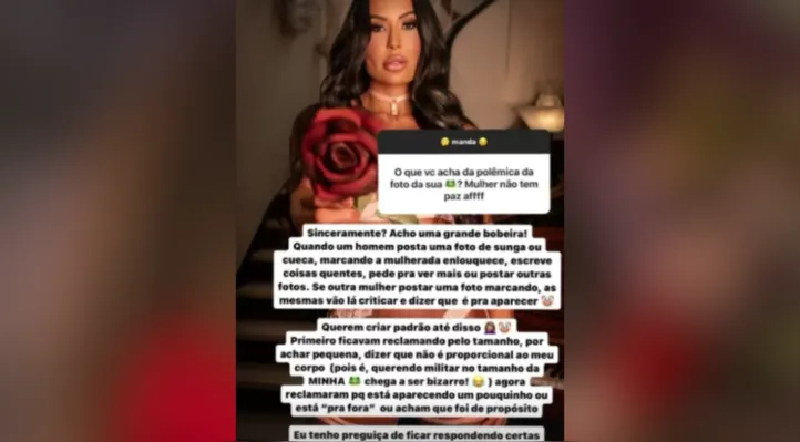 Gracyanne não gostou do comentário e rebateu