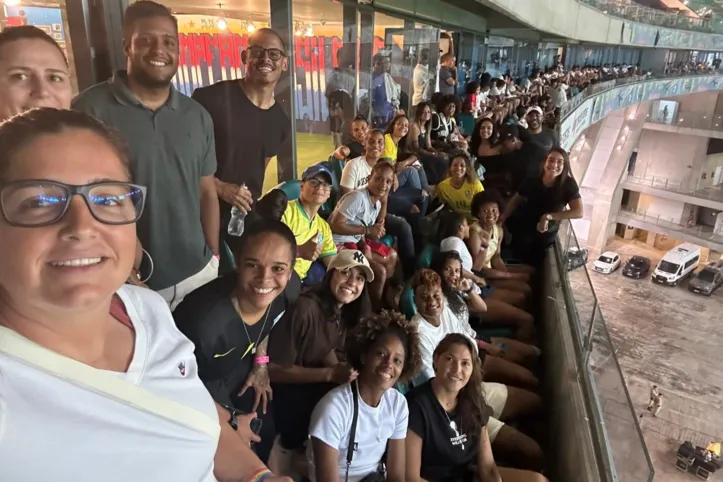 Jogadoras do Bahia na Arena Fonte Nova