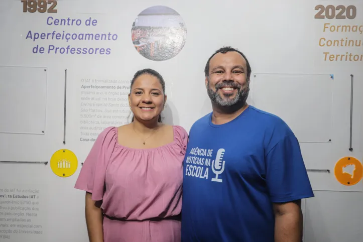 Na foto, a secretária estadual da Educação, Rowenna Brito, e o diretor geral do IAT, Iuri Rubim