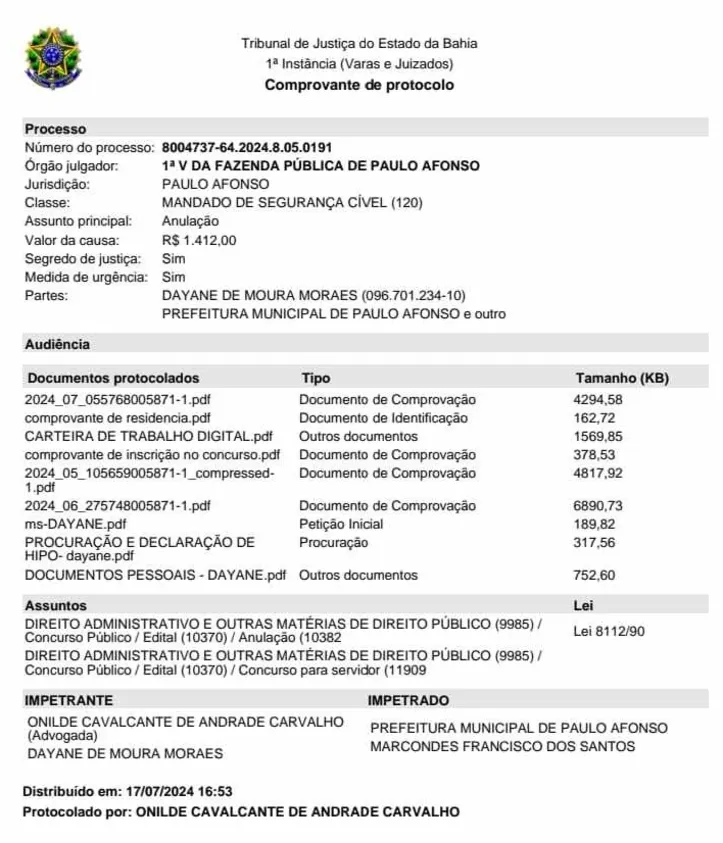 Imagem ilustrativa da imagem Ação pede anulação de processo seletivo em Paulo Afonso