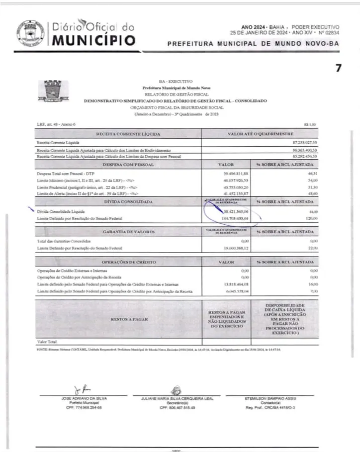 Imagem ilustrativa da imagem Prefeitura de Mundo Novo é alvo de CPI após gastos com precatórios