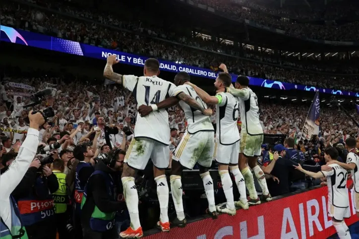 Jogadores do Real Madrid comemorando