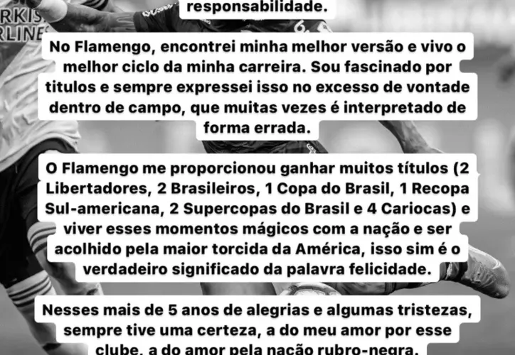 Imagem ilustrativa da imagem Após punição do Flamengo, Gabigol se pronuncia nas redes sociais