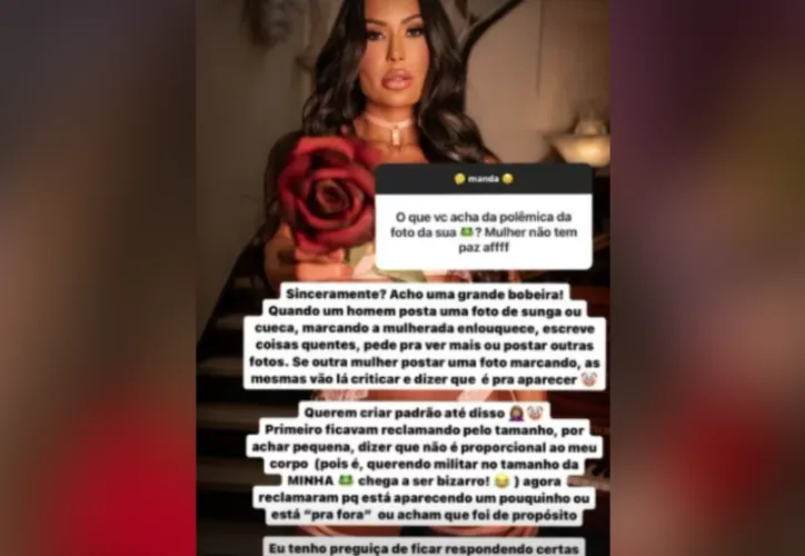 Gracyanne não gostou do comentário e rebateu