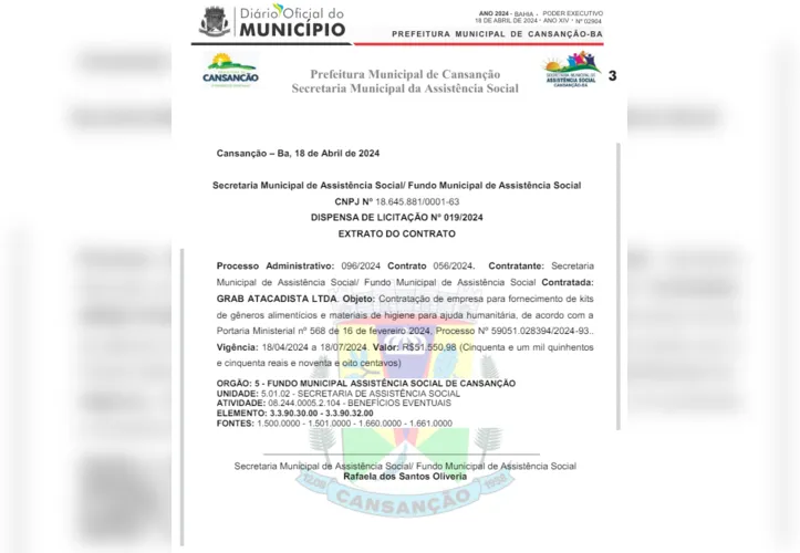 Imagem ilustrativa da imagem Prefeitura de Cansanção é acusada de contratar empresa fantasma