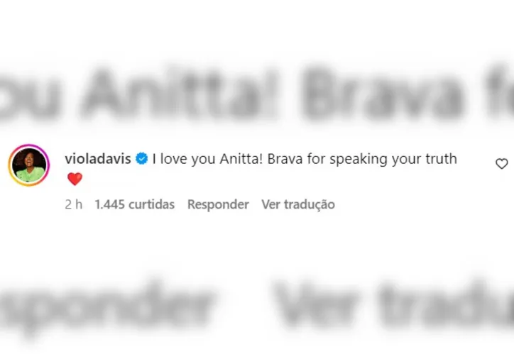 Imagem ilustrativa da imagem Viola Davi rasga elogios a Anitta: "Brava por falar a sua verdade"