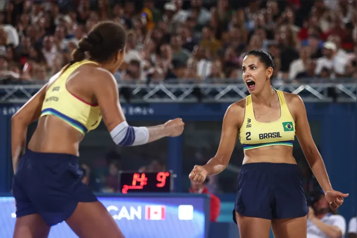 Ana Patrícia e Duda comemorando