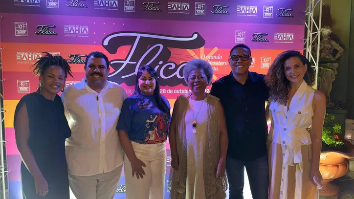 Calila das Mercês, Deko Lipe, Vanessa Dantas, Arany Santana, Linnoy e Emília Nuñes (esq. para dir.)