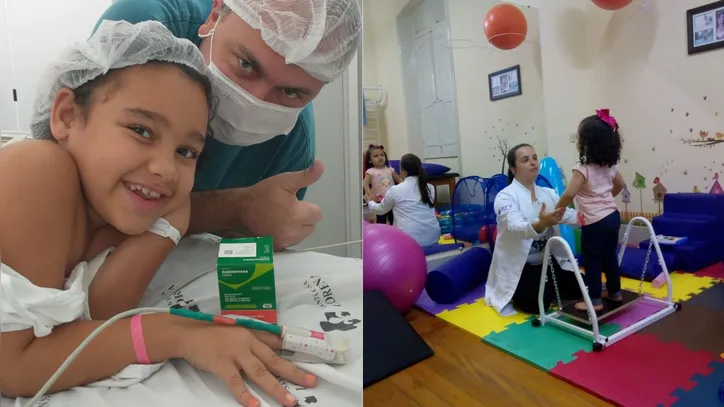 Manu faz uso do tratamento Spinraza e acompanhamento multidisciplinar