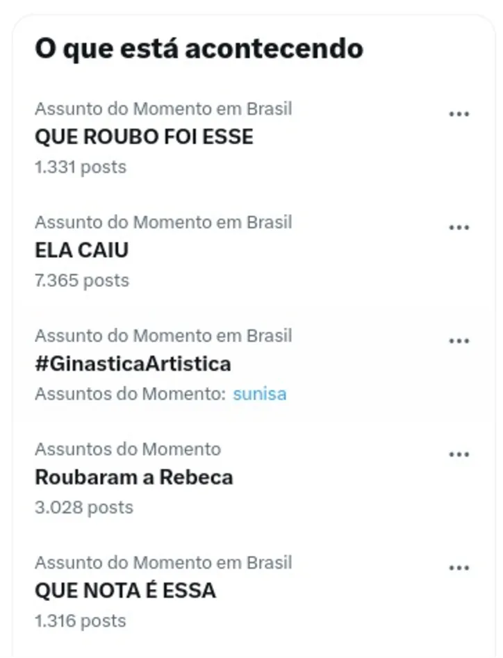 Imagem ilustrativa da imagem Sem medalha, nota de Rebeca vira alvo de críticas na web: "ROUBO"