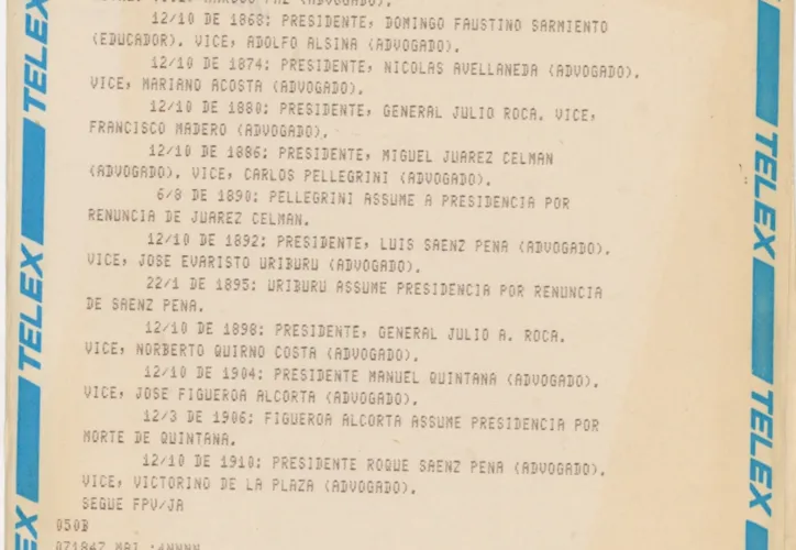 Modelo do documento em que eram registradas as notícias que chegavam pelos sistemas de transmissão como o telégrafo