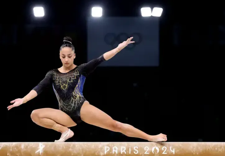 Estreante em Olimpíadas, Julia Soares of Brazil in action on the balance beam. REUTERS/Amanda Perobelli - AMANDA PEROBELLI