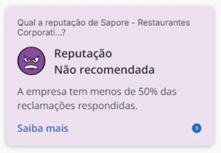 Print do site Reclame Aqui mostra reputação negativa da empresa