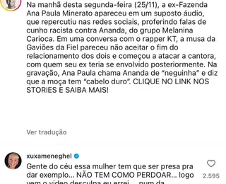 Xuxa pede para Ana Paula Minerato ser presa após acusação de racismo