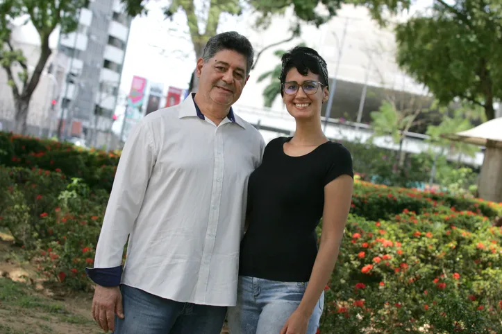 Euler dos Santos e a filha Letícia Rodrigues