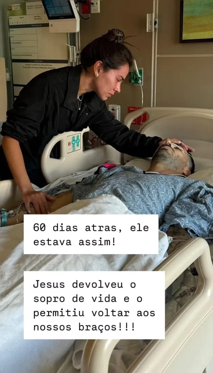 “60 dias atrás, ele estava assim,” recordou.