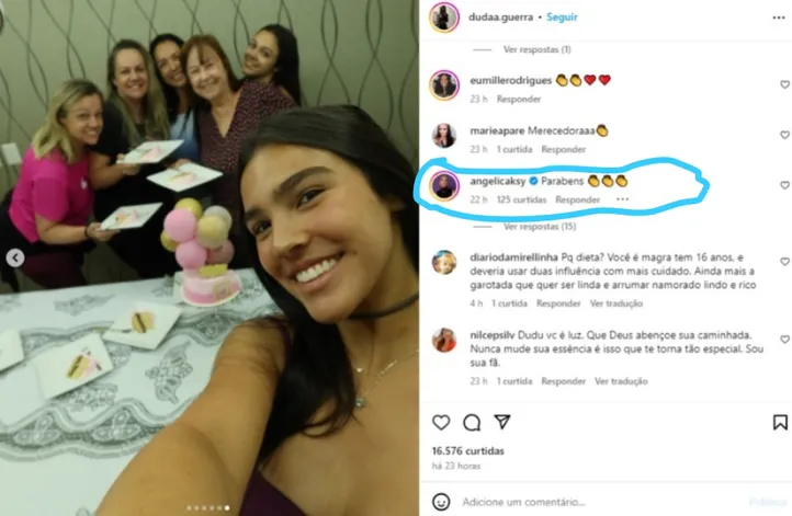 Imagem ilustrativa da imagem Angélica parabeniza namorada do filho em festa por 200 mil seguidores