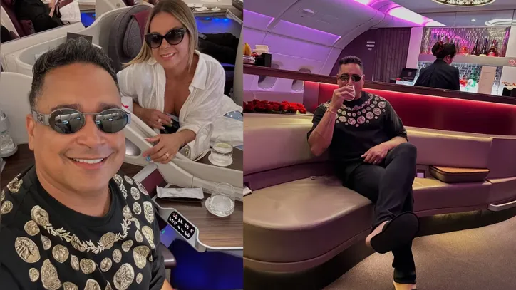 Xanddy e Carla Perez apareceram em avião de luxo