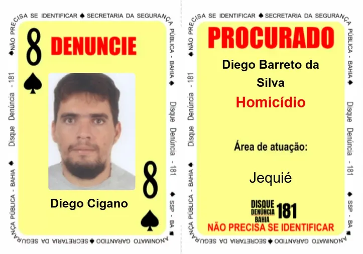 Na carta ‘Oito de Espadas’, figura Diego Barreto da Silva, conhecido como “Diego Cigano”