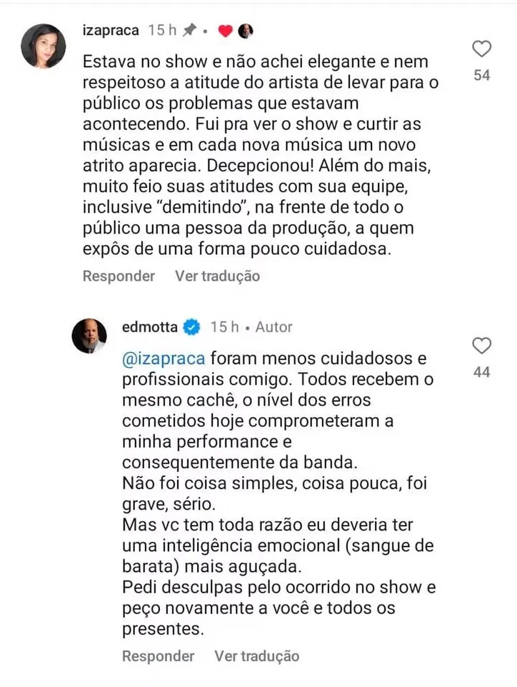 Ed Motta reagiu à crítica