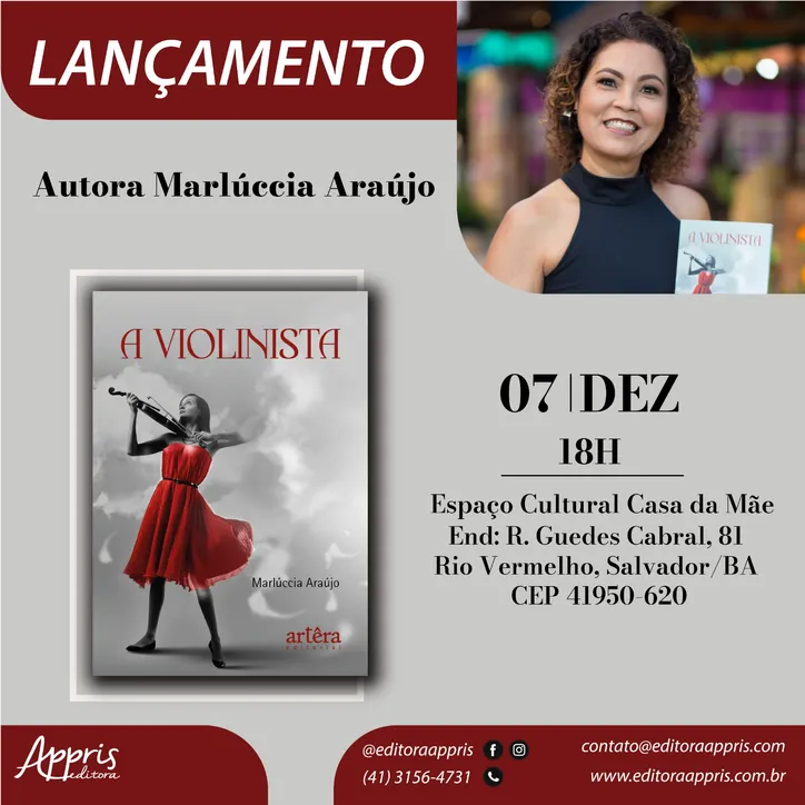Lançamento do livro ‘A Violinista’.