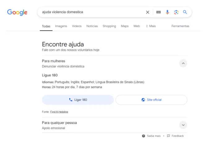 O que encontrar ao pesquisar "ajuda violência doméstica"