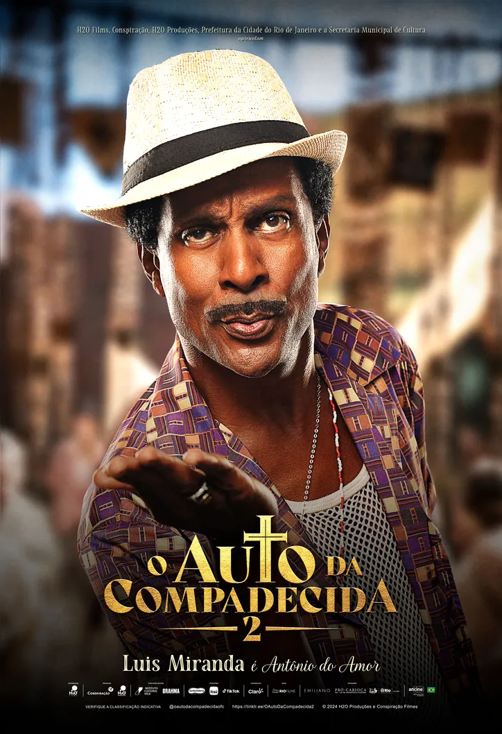 O ator Luís Miranda é o destaque do novo cartaz de ‘O Auto da Compadecida 2’