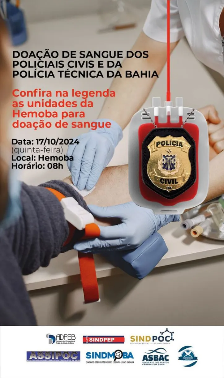 Imagem ilustrativa da imagem Polícias civil e técnica promovem campanha de doação de sangue