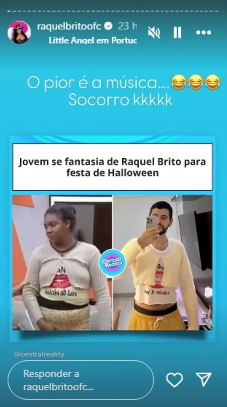 Raquel Brito virou tema de Halloween