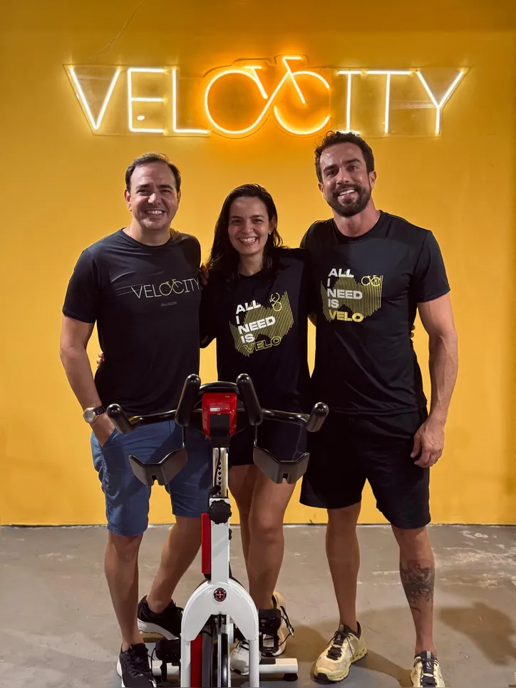 Leonardo Lordelo, Ticiana Radiche e Erasmo Viana, sócios da Velocity