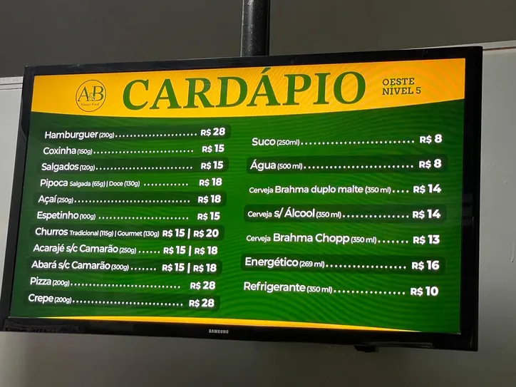 Cardárpio e valores da Arena Fonte Nova para o jogo entre Brasil x Uruguai