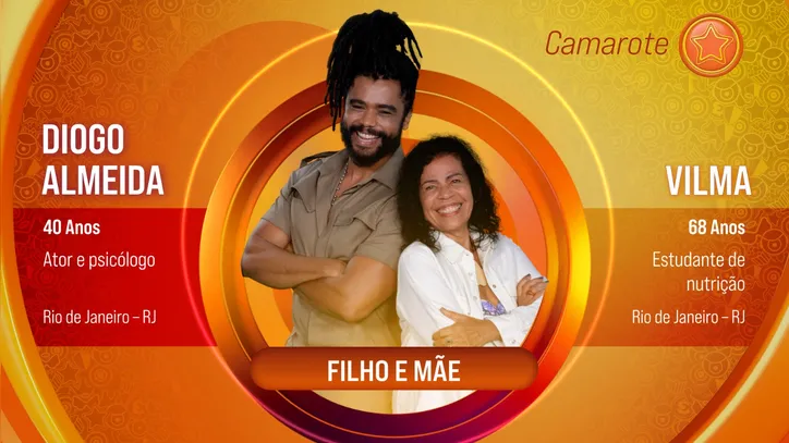 Mãe e filho: Diogo Almeida e Vilma