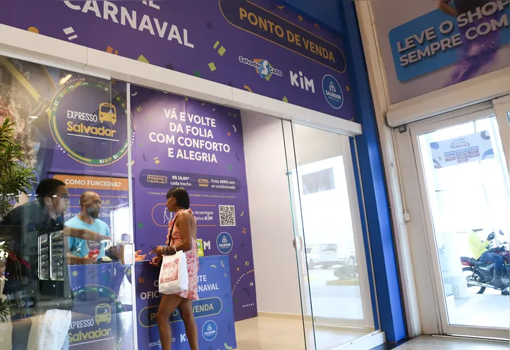 posto de compra de créditos para o Expresso Salvador no shopping Salvador norte