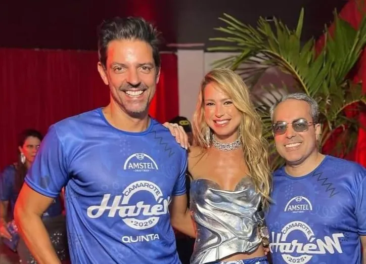 Lara e Guiga Sampaio e o promoter Ginno Larry