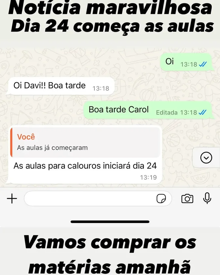 Imagem ilustrativa da imagem Davi Brito revela quando vai começar a faculdade: “Ansioso”