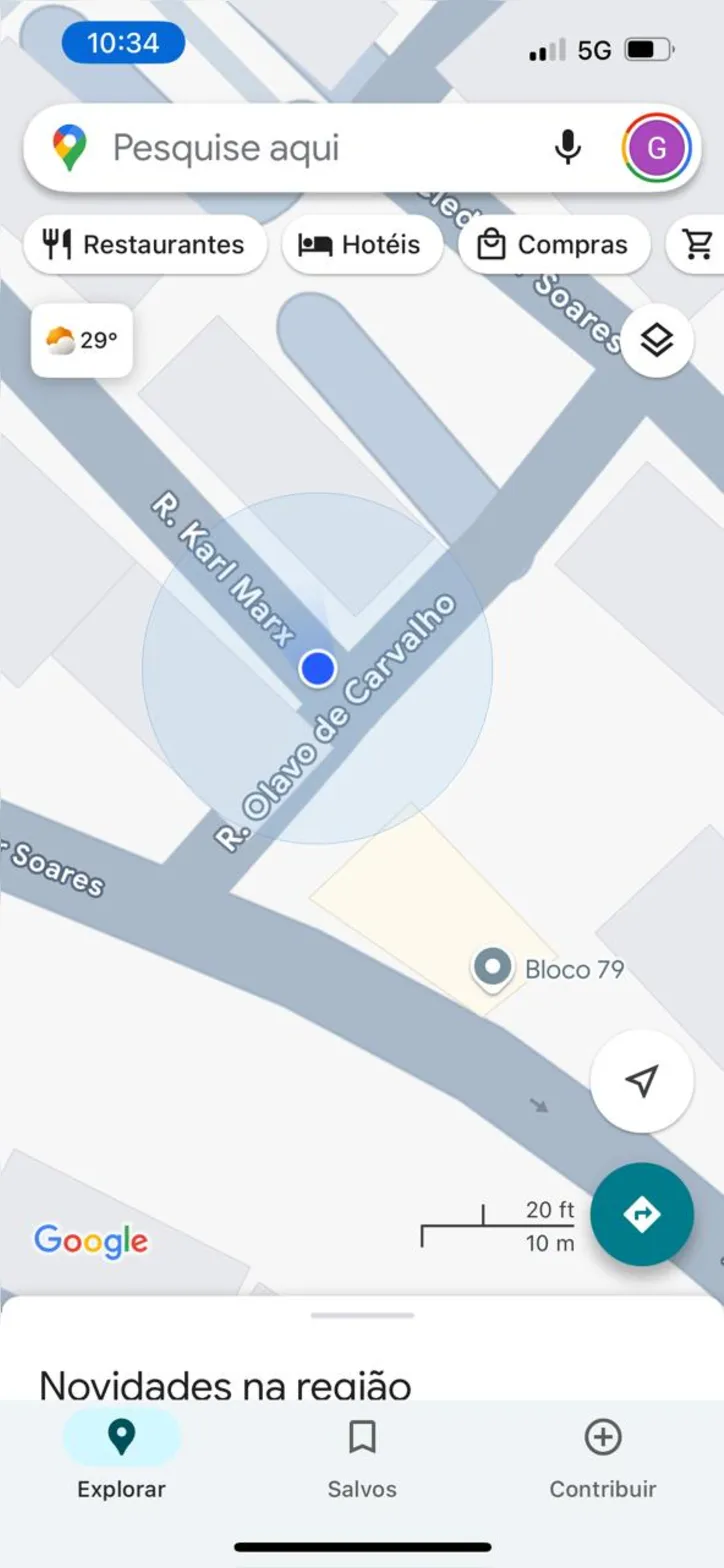 Google Maps mostrando erro