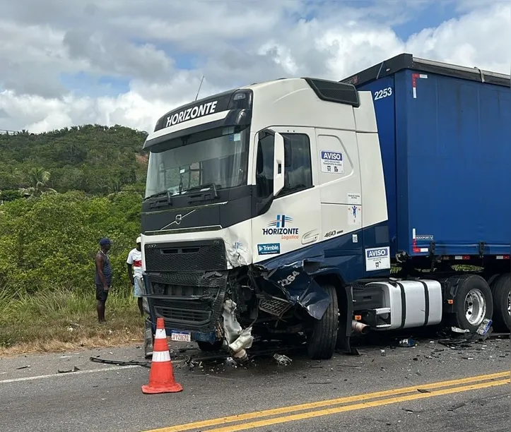 Imagem ilustrativa da imagem Motorista morre após bater em carreta durante ultrapassagem na BA-039