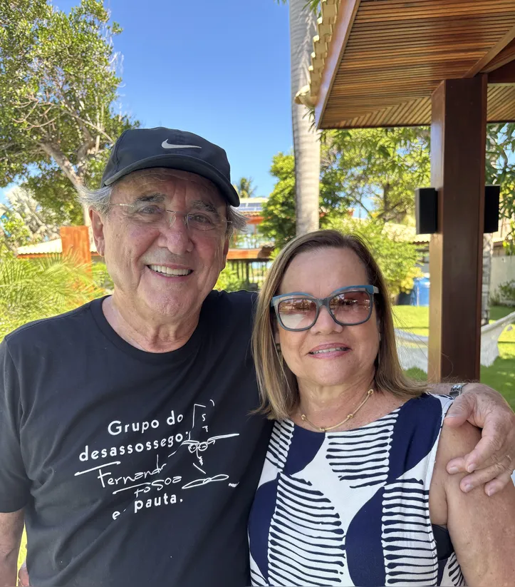 Roque e Liane no almoço em Interlagos