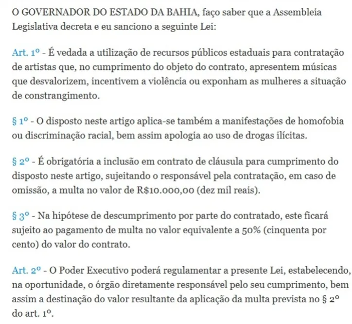 Lei nº 12.573 de 11 de abril de 2012, apelidada como 'Lei Antibaixaria'